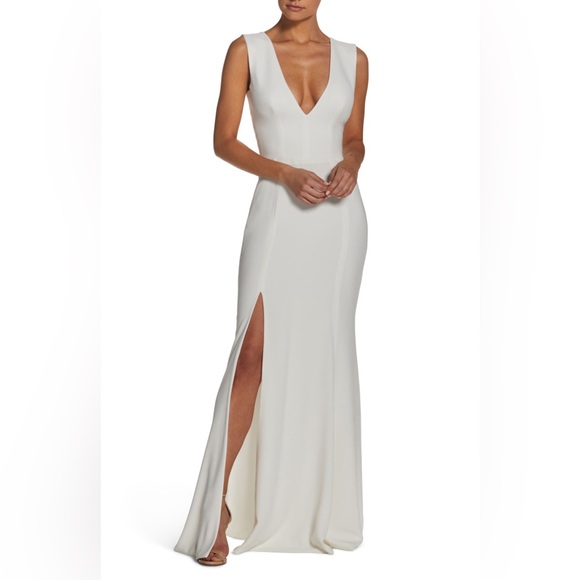 Dress the Population - Sandra Gown - Off White - NWT Size Large - Picture 1 of 5